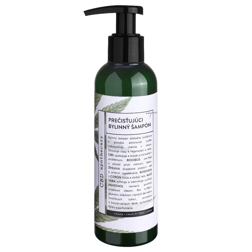 SOAPHORIA Pročišťující a stimulační bylinný šampon 200 mg CBD 200 ml