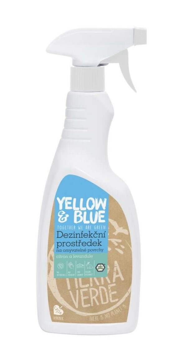 Yellow & Blue  Dezinfekční prostředek na omyvatelné povrchy citron a levandule (rozprašovač 750 ml) 750ml