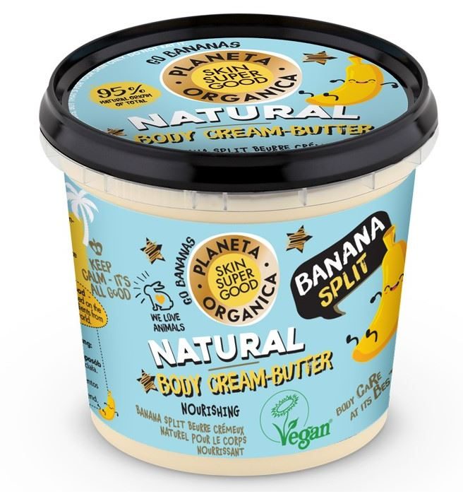 Skin Super Good Planeta Organica - Tělové krémové máslo Banana split 360 ml