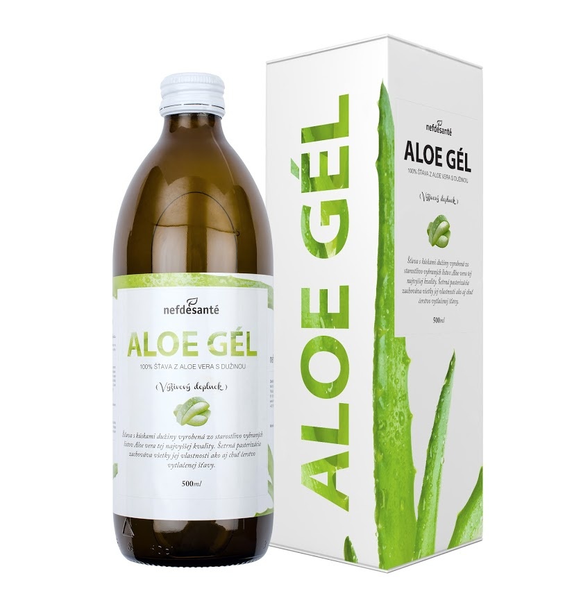 Nefdesante ALOE GEL (100% šťáva z Aloe Vera s dužinou 500 ml) 500 ml