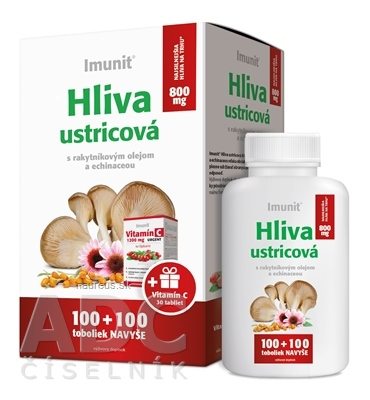 Simply You Pharmaceuticals a.s. Imunit HLIVA ústřičná 800 mg Akce cps s rakytníkem a echinaceou (100 + zdarma 100) ks + dárek Vitamin C URGENT tbl 30 ks
