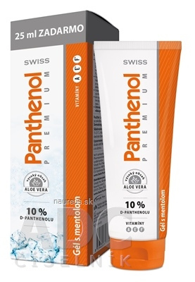 Simply You Pharmaceuticals a.s. SWISS Panthenol PREMIUM Gel s mentolem 100 + 25 ml zdarma (125 ml) 150ml