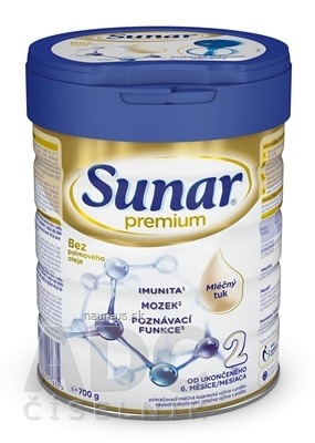 Semper AB Sunar Premium 2 pokračovací mléčná výživa (od ukonč. 6. měsíce) 1x700 g 700g