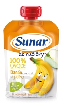 HERO CZECH s.r.o. Sunar Do ručičky banány a jablko 100% ovoce (od ukonč. 4. měsíce) 1x100 g 100 g