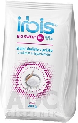 VITAR s.r.o. Irbis BIG SWEET stolní sladidlo v prášku s cukrem a aspartamem 1x200 g 200g