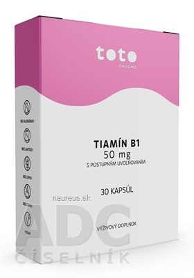TOTO Pharma s.r.o. TOTO thiamin B1 50 mg cps s postupným uvolňováním 1x30 ks 50mg