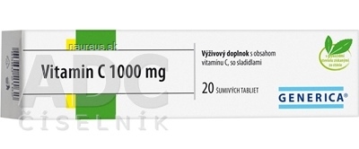 GENERICA spol. s r.o. GENERICA Vitamin C 1000 mg tbl eff 1x20 ks 20 ks