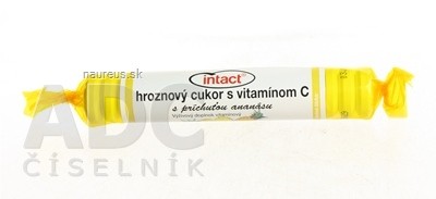 Sanotact GmbH INTACT rolka HROZNOVÝ CUKR S vit.C pastilky s příchutí ananasu 1x40g 40 g