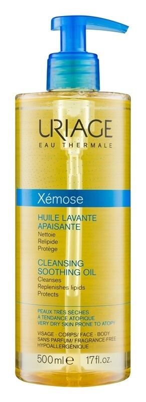 Uriage Zklidňující čisticí olej na obličej a tělo Xémose (Cleasing Soothing Oil) 500 ml