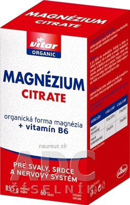 VITAR s.r.o. VITAR magnézium CITRATE + vitamín B6 tbl 1x60 ks