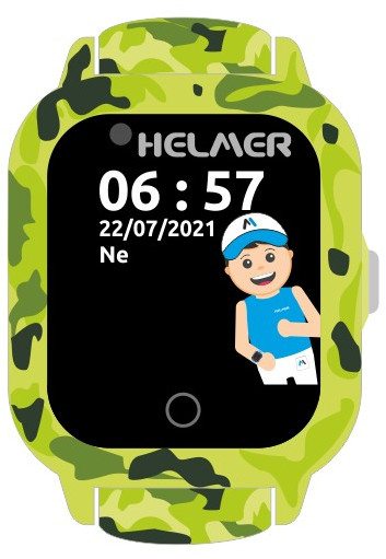 Helmer Chytré dotykové hodinky s GPS lokátorem a fotoaparátem - LK 710 4G zelené