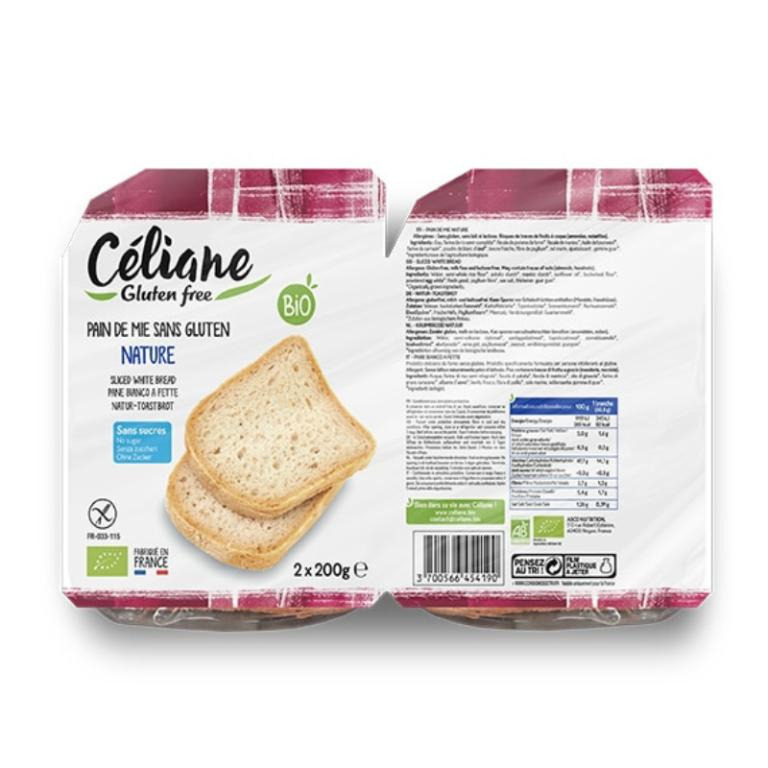 Celiane glutenfree Celiane bezlepkový toastový krájený chléb bílý 400 g