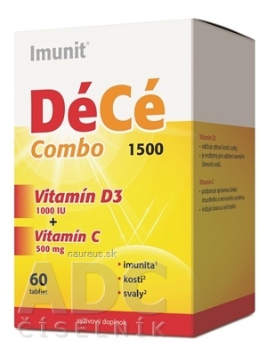 Simply You Pharmaceuticals a.s. DéCé Combo 1500 - Imunit tbl (vitamin D3 1000 IU + vitamin C 500 mg) 1x60 ks