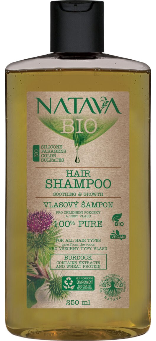 NATAVA Šampon Bodlák - zklidnění pokožky a růst vlasů 250ml